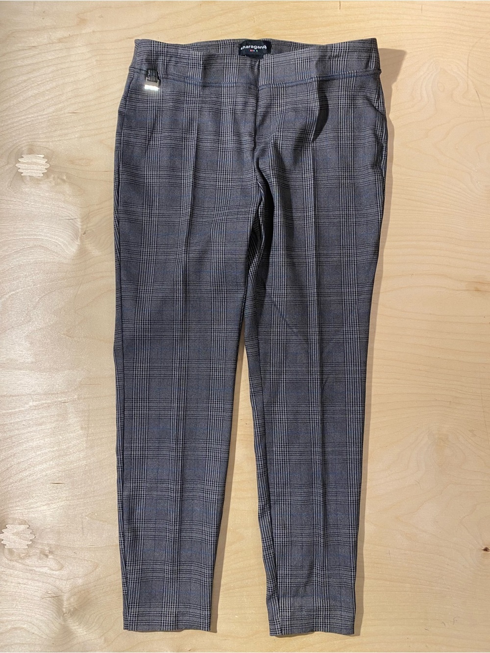 Sharagano Plaid Dress Pants - Gray 12 (RZ)
